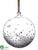 Glass Ball Ornament - Silver Clear - Pack of 6