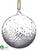 Glass Ball Ornament - Silver Clear - Pack of 4