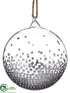 Silk Plants Direct Glass Ball Ornament - Silver Clear - Pack of 4