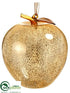 Silk Plants Direct Mercury Glass Apple Ornament - Gold Antique - Pack of 6