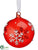 Glass Ball Ornament - Red White - Pack of 6