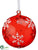 Glass Ball Ornament - Red White - Pack of 6