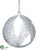 Glass Ball Ornament - Clear Silver - Pack of 6