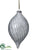 Glass Finial Ornament - Silver Clear - Pack of 6