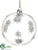 Ball Ornament - White Silver - Pack of 6