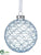 Glass Ball Ornament - Blue White - Pack of 6