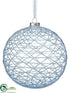 Silk Plants Direct Glass Ball Ornament - Blue White - Pack of 6