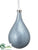 Glass Teardrop Ornament - Blue - Pack of 6