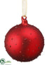 Silk Plants Direct Glass Ball Ornament - Red - Pack of 6