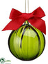 Silk Plants Direct Glass Ball Ornament - Green - Pack of 6