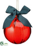 Silk Plants Direct Glass Ball Ornament - Red - Pack of 6