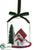 House, Tree Ornament - Red Green - Pack of 6