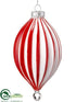 Silk Plants Direct Glass Finial Ornament - Red White - Pack of 6