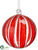 Glass Ball Ornament - Red Clear - Pack of 4