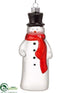 Silk Plants Direct Glass Snowman Ornament - Red White - Pack of 12