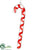 Glass Candy Cane Ornament - Red White - Pack of 12