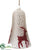 Reindeer Bell Ornament - Beige Red - Pack of 4