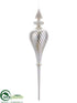 Silk Plants Direct Finial Ornament - Silver - Pack of 2