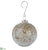 Marble Look Glass Ball Ornament - White Marble - Pack of 4