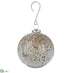 Silk Plants Direct Marble Look Glass Ball Ornament - White Marble - Pack of 4