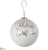 Merry Christmas Glass Ball Ornament - White - Pack of 4