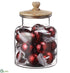 Silk Plants Direct Glass Ornament Assortment in Glass Jar - Red - Pack of 2