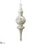 Glass Finial Ornament - White Sage - Pack of 4