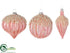 Silk Plants Direct Glass Ball, Onion, Finial Ornament - Pink Pearl - Pack of 2