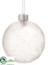 Silk Plants Direct Ball Ornament - White Clear - Pack of 6