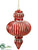 Finial Ornament - Red Antique - Pack of 6