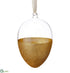 Silk Plants Direct Glittered Glass Egg Ornament - Gold Clear - Pack of 6