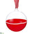 Glass Ball Ornament - Red Clear - Pack of 6