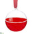 Glass Ball Ornament - Red Clear - Pack of 6