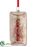 Silk Plants Direct Santa Ornament - Clear Red - Pack of 12