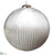 Glass Ball Ornament - Clear White - Pack of 2