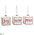 Glittered Joy, Hope , Peace Glass Ornament - White Red - Pack of 4