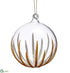 Silk Plants Direct Glass Ball Ornament - Clear Gold - Pack of 4