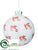 Joy Ball Ornament - White Red - Pack of 6