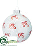 Silk Plants Direct Joy Ball Ornament - White Red - Pack of 6