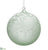 Snowed Glass Ball Ornament - Seafoam White - Pack of 6