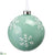 Snowflake Glass Ball Ornament - Seafoam White - Pack of 6