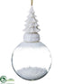 Silk Plants Direct Tree Ball Ornament - Clear White - Pack of 6