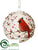 Cardinal Ball Ornament - Red Beige - Pack of 6