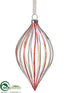 Silk Plants Direct Finial Ornament - Red White - Pack of 12