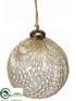 Silk Plants Direct Ball Ornament - Gold Clear - Pack of 6