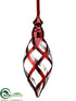 Silk Plants Direct Glass Finial Ornament - Red Clear - Pack of 6