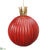 Glass Ball Ornament With Crown - Red Antique - Pack of 6