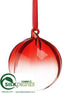 Silk Plants Direct Ball Ornament - Red Clear - Pack of 6