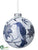 Glass Ball Ornament - Blue White - Pack of 6