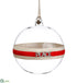 Silk Plants Direct Peace Glass Ball Ornament - Red Clear - Pack of 1